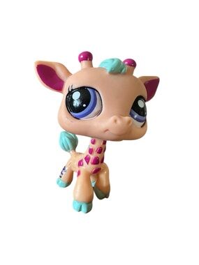 Littlest Pet Shop LPS #2303 Giraffe Hasbro Orange Fuchsia Purple Mint